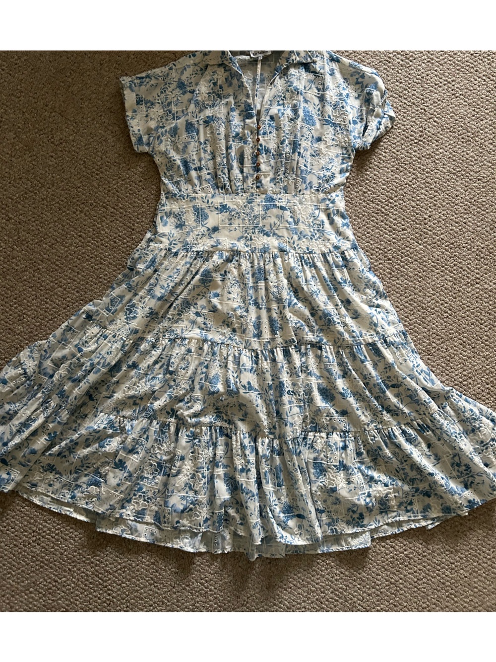 Anthropologie En Saison Midi Blue Dress size 1X - Picture 7 of 12